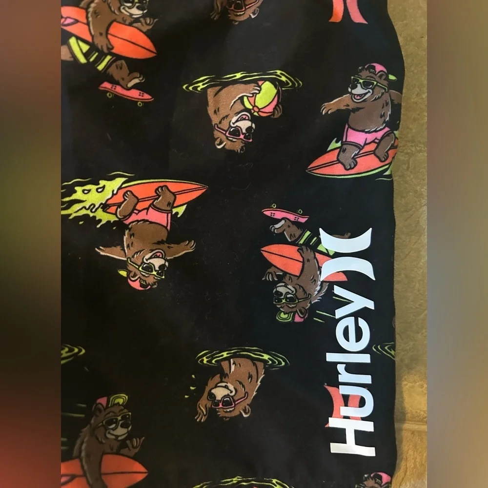 Hurley Boys Swim Trunks 3T Graphic Bathing Suit Toddler Shorts Boys Beachwear